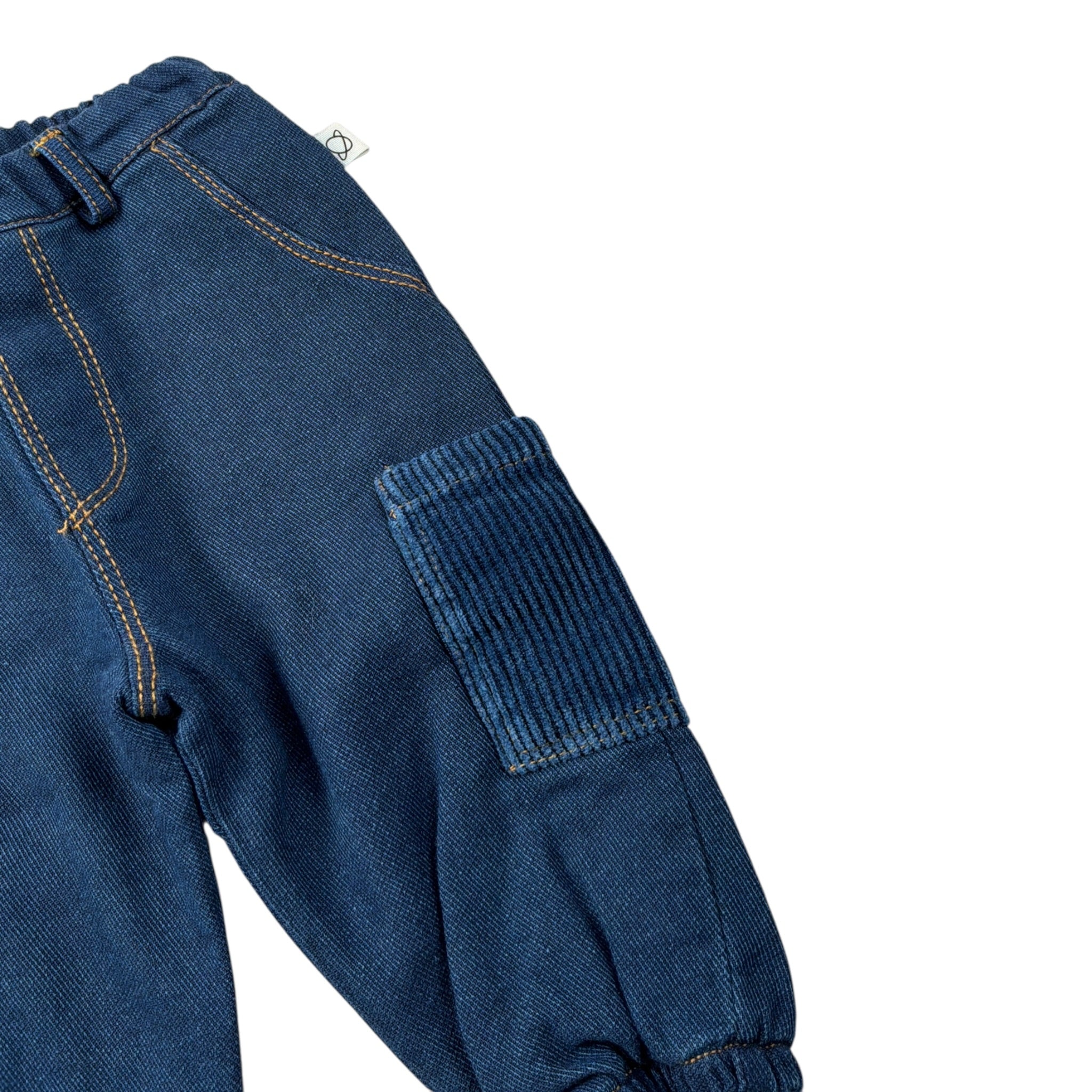 Cozmo Jeans tinta unita con Elastico In Vita Blu per Neonato BORID288W5 BLU COZMO 