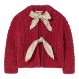 Cozmo Cardigan tinta unita con Fiocchi Rosso per Neonata MARTINIQUE228W5 ROSSO COZMO 