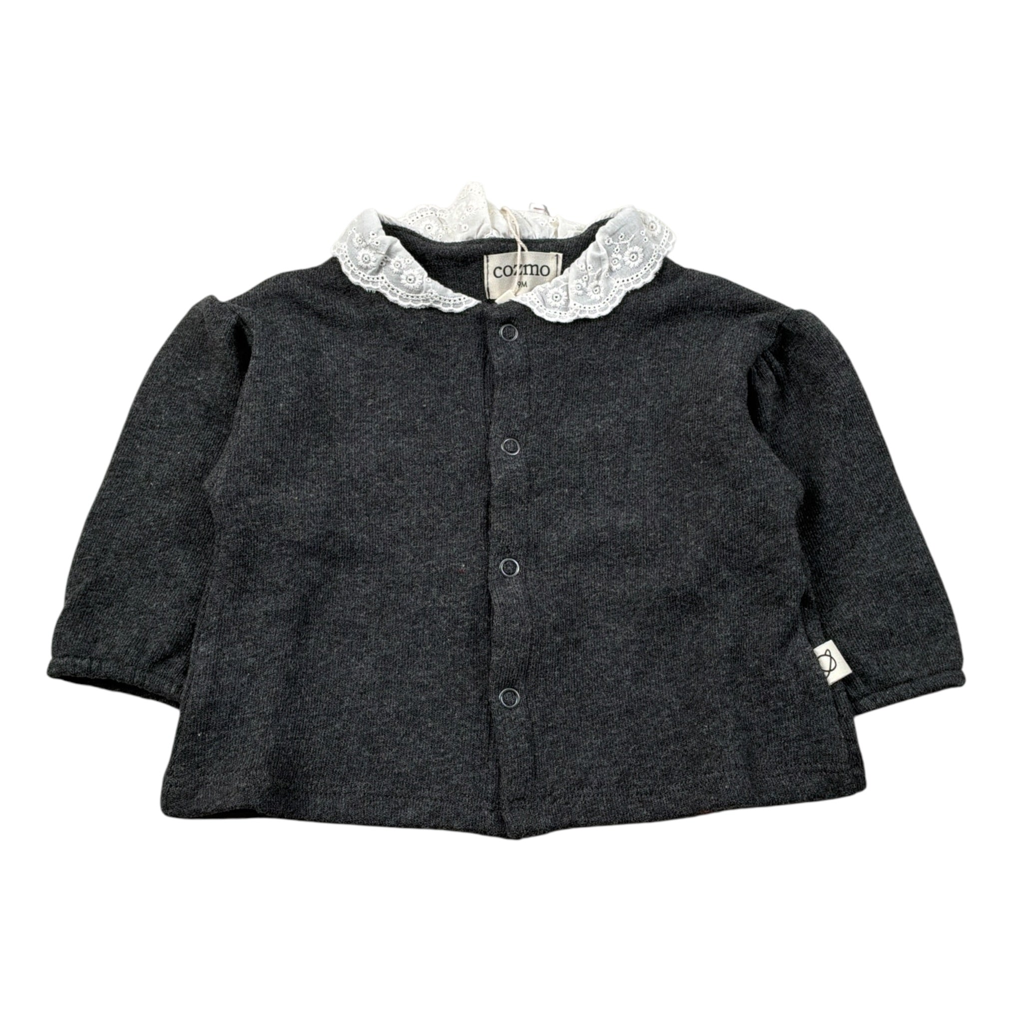 Cozmo Cardigan tinta unita con Colletto In Contrasto Grigio per Neonata VENECIA237W5 GRIGIO COZMO 