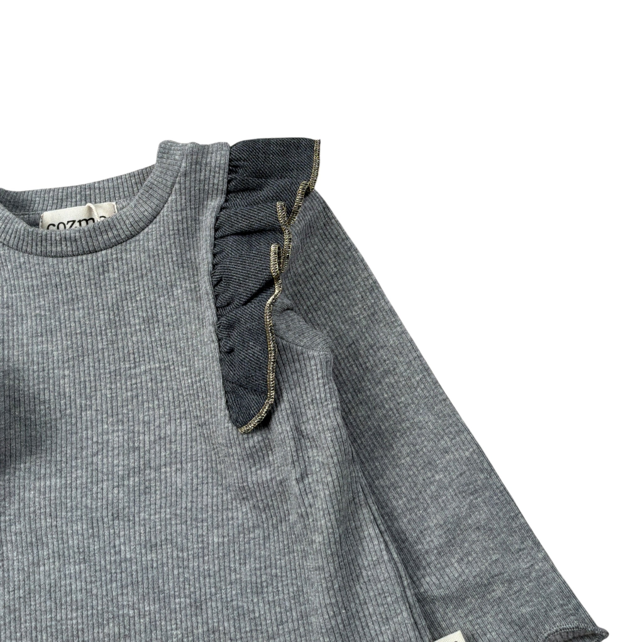 Cozmo Maglia tinta unita con Rouches Grigio per Neonata VILNA239W5 GRIGIO COZMO 