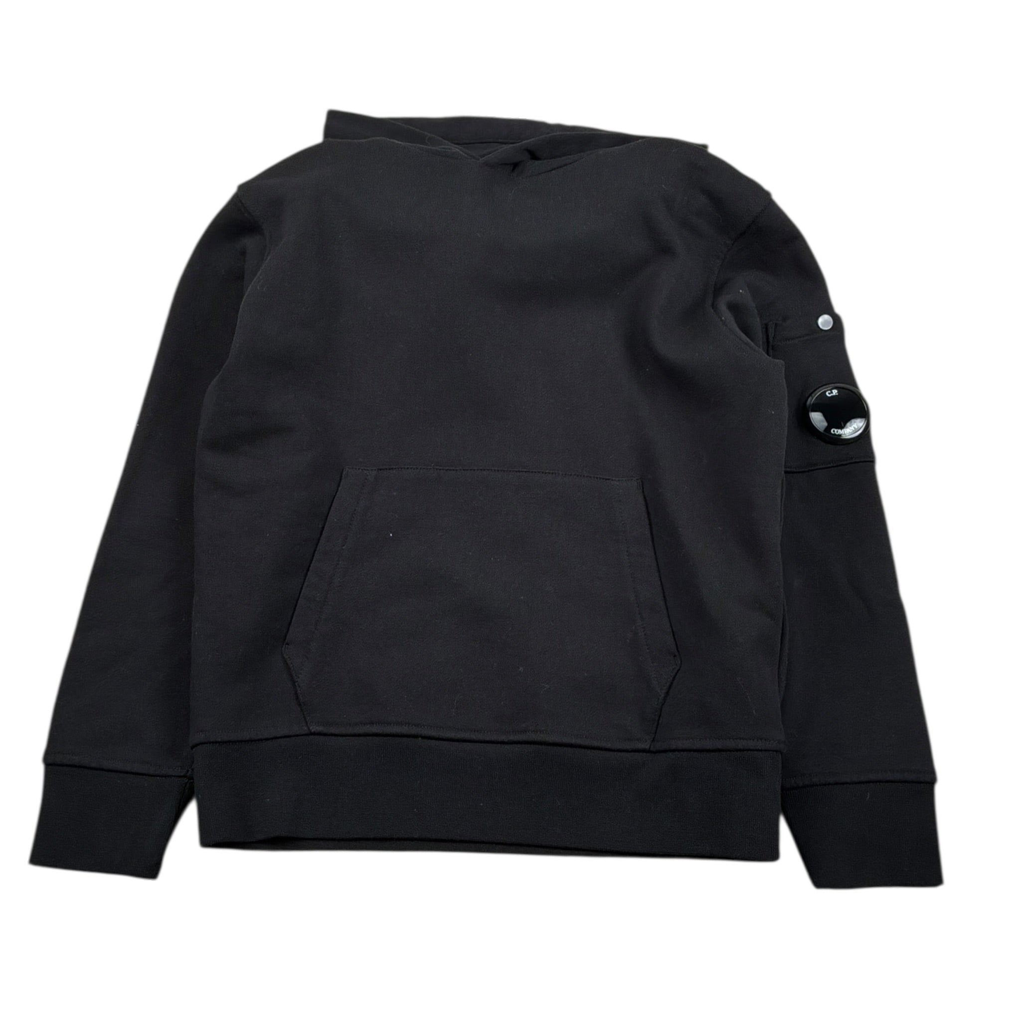 C.P. Company Felpa tinta unita con Cappuccio Nero per Bambino CMF00Y NERO C.P. COMPANY 