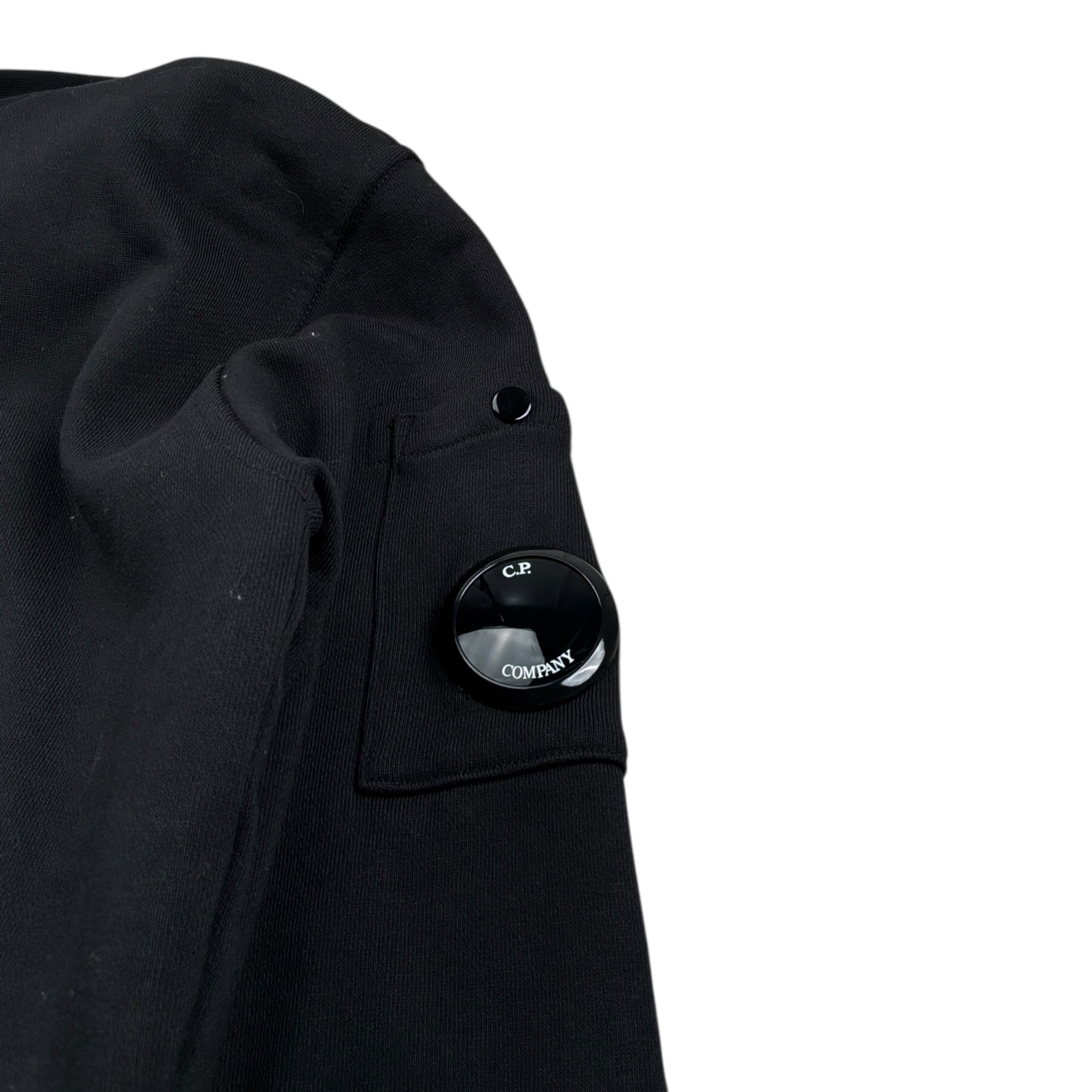 C.P. Company Felpa tinta unita con Cappuccio Nero per Bambino CMF00Y NERO C.P. COMPANY 
