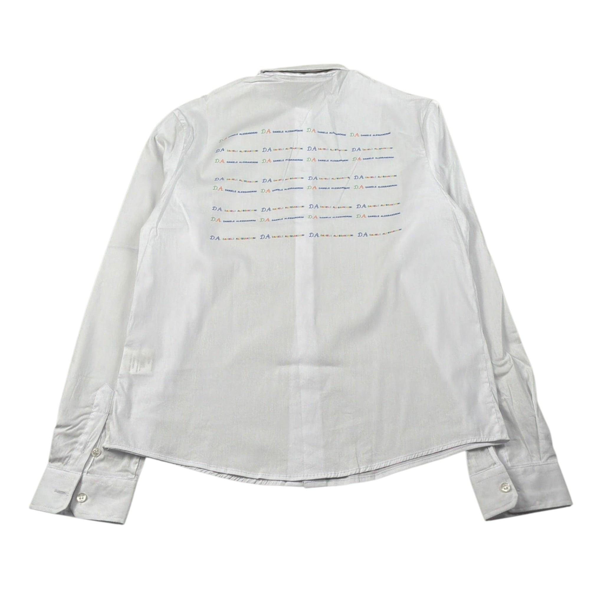 Daniele Alessandrini Camicia Manica Lunga Tinta Unit con Logo Bianco per Bambino 1235C00002 BIANCO DANIELE ALESSANDRINI 