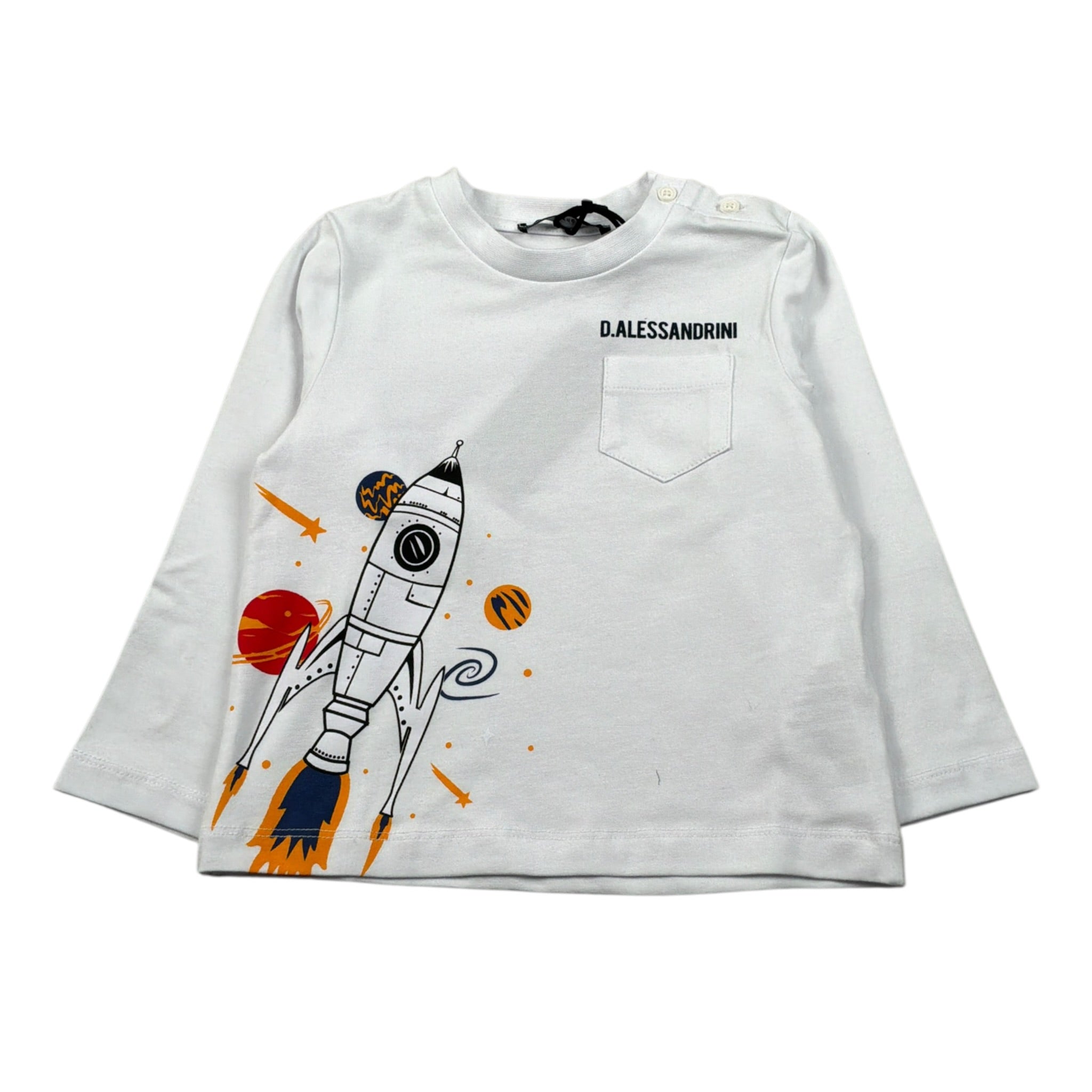 Daniele Alessandrini Shirt Girocollo tinta unita con Stampa Bianco per Neonato 1291M00110 BIANCO DANIELE ALESSANDRINI 