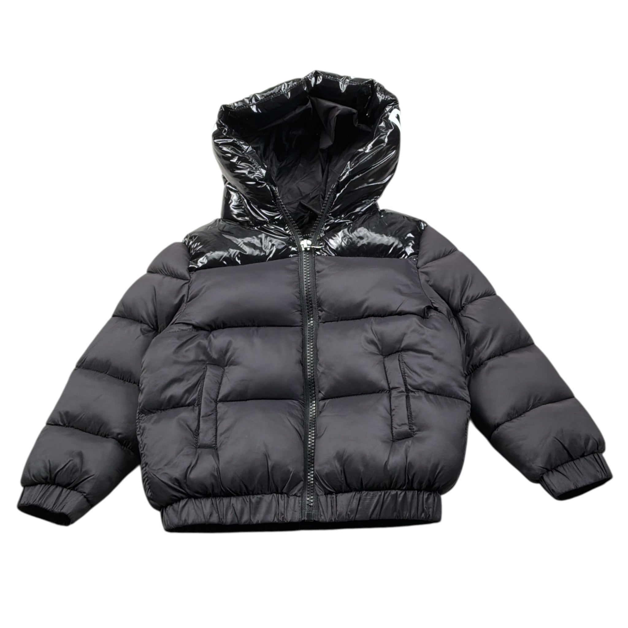 Daniele Alessandrini Giubbino Bicolore con Zip E Cappuccio Nero per Neonato 1291O00090 NERO DANIELE ALESSANDRINI 