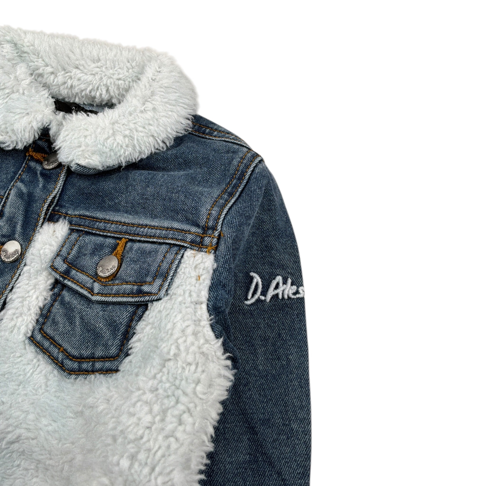 Daniele Alessandrini Giubbino In Denim con Pelliccia Blu per Neonato 1291OD00098 BLU DANIELE ALESSANDRINI 