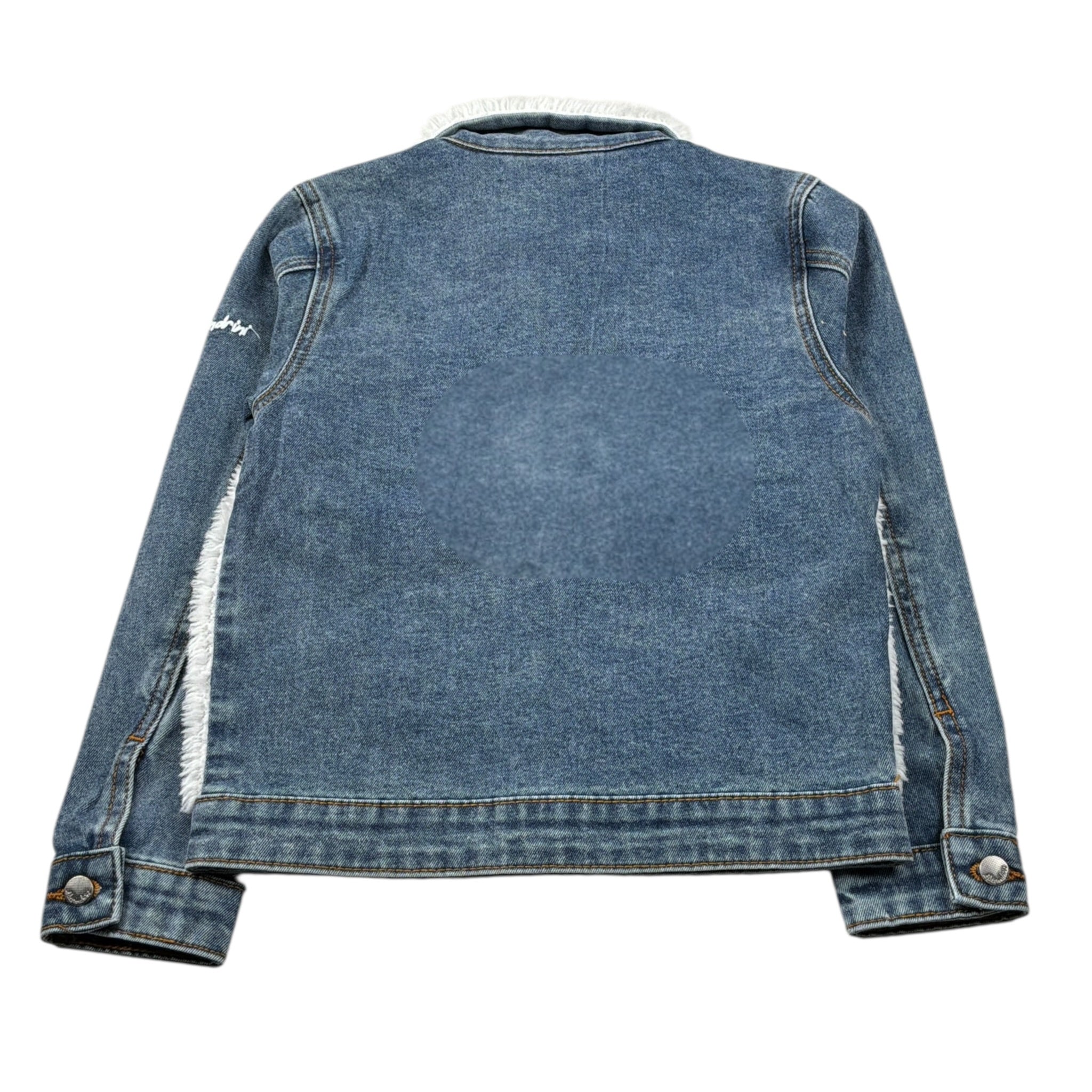 Daniele Alessandrini Giubbino In Denim tinta unita con Pelliccia Blu per Bambino 1291OD0098 BLU DANIELE ALESSANDRINI 
