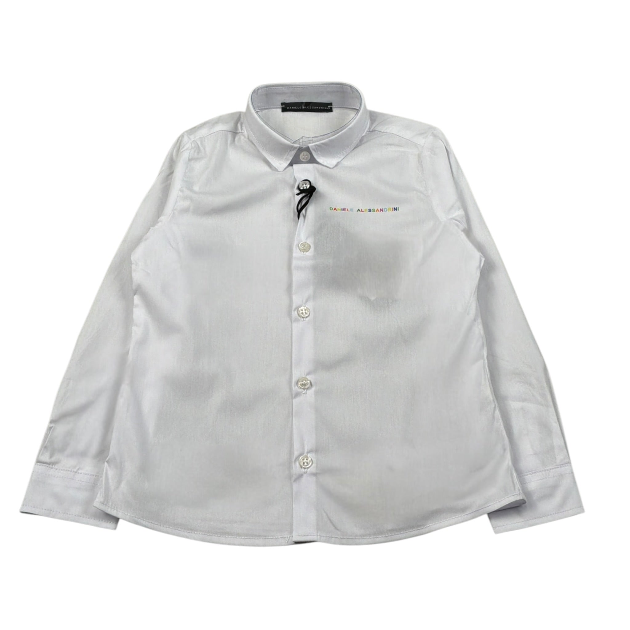Daniele Alessandrini Camicia Manica Lunga Tinta Unit con Logo Bianco per Neonato 1295C00023 BIANCO DANIELE ALESSANDRINI 