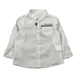 Daniele Alessandrini Camicia Manica Lunga tinta unita con Logo Bianco per Neonato 1295C0778 BIANCO DANIELE ALESSANDRINI 