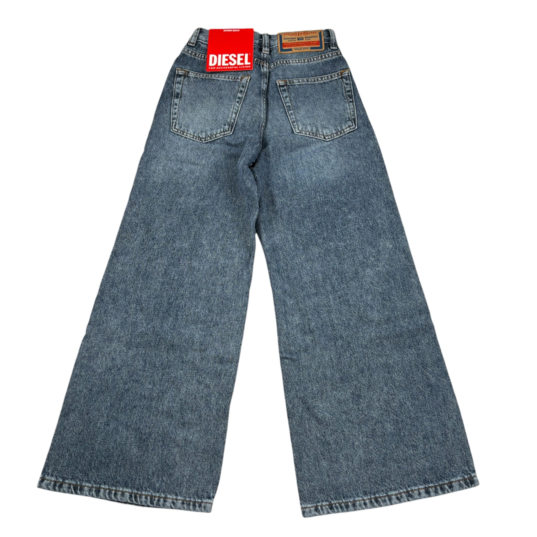 Diesel Jeans tinta unita Modello Palazzo Blu per Bambina J01852 BLU DIESEL 