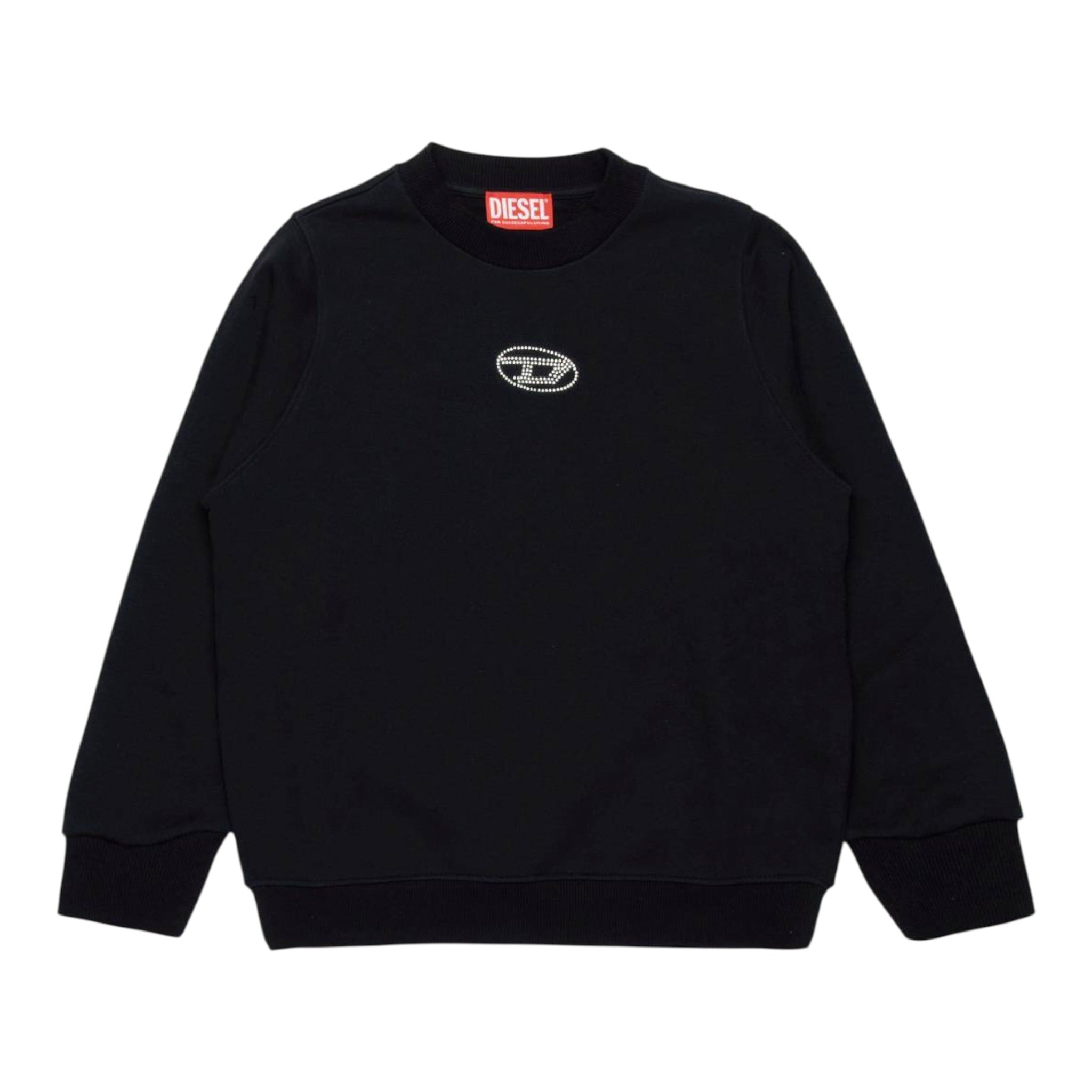 Diesel Felpa tinta unita con Brillantini Nero per Bambina J01952 NERO DIESEL 