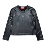 Diesel Shirt In Ecopelle tinta unita con Logo Nero per Bambina J02058 NERO DIESEL 