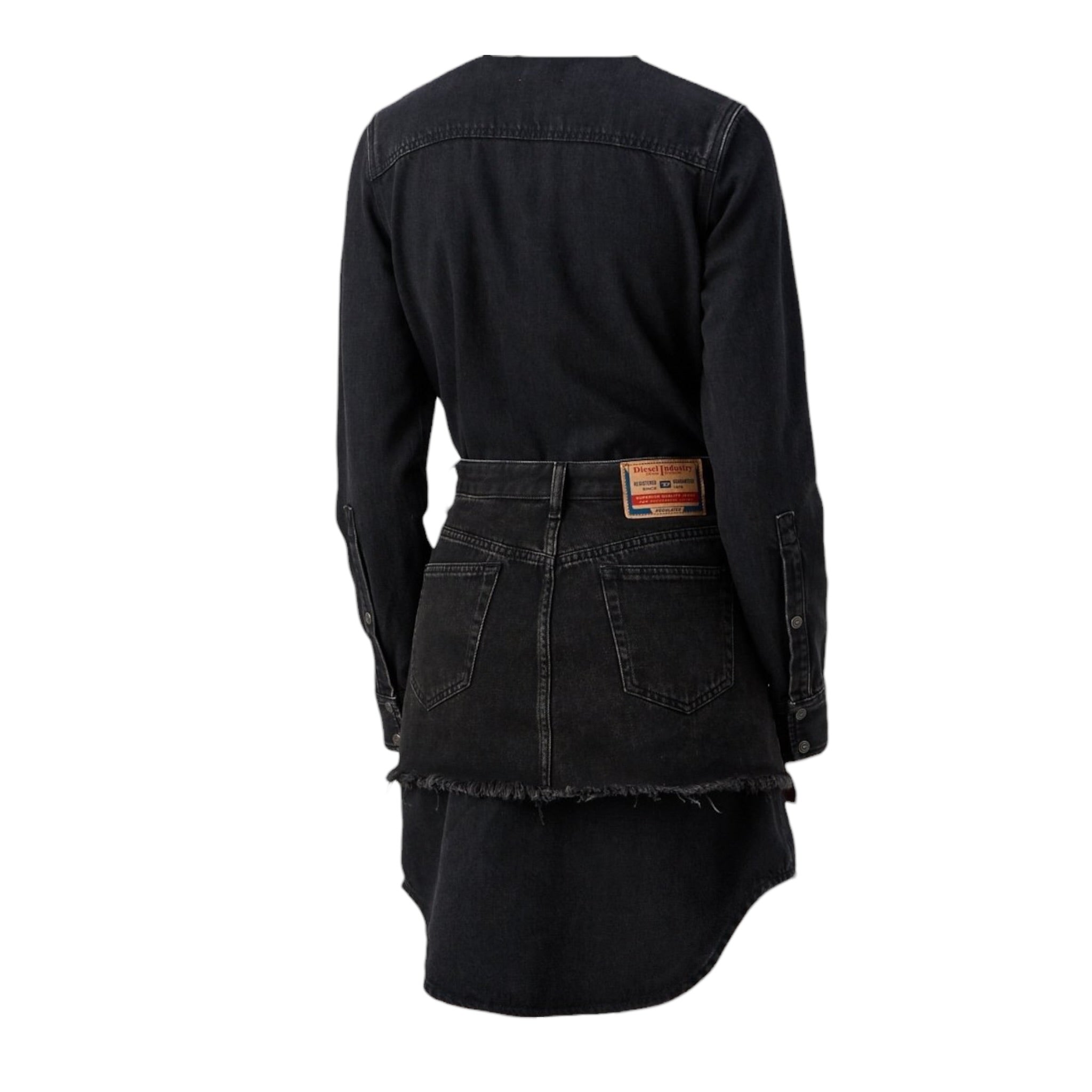 Diesel Abito tinta unita In Denim Nero per Bambina J02350X NERO DIESEL 
