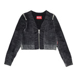 Diesel Maglia Crop tinta unita con Zip Nero per Bambina J02383 NERO DIESEL 