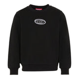 Diesel Felpa Chiusa tinta unita con Logo Nero per Bambino J02417 NERO DIESEL 
