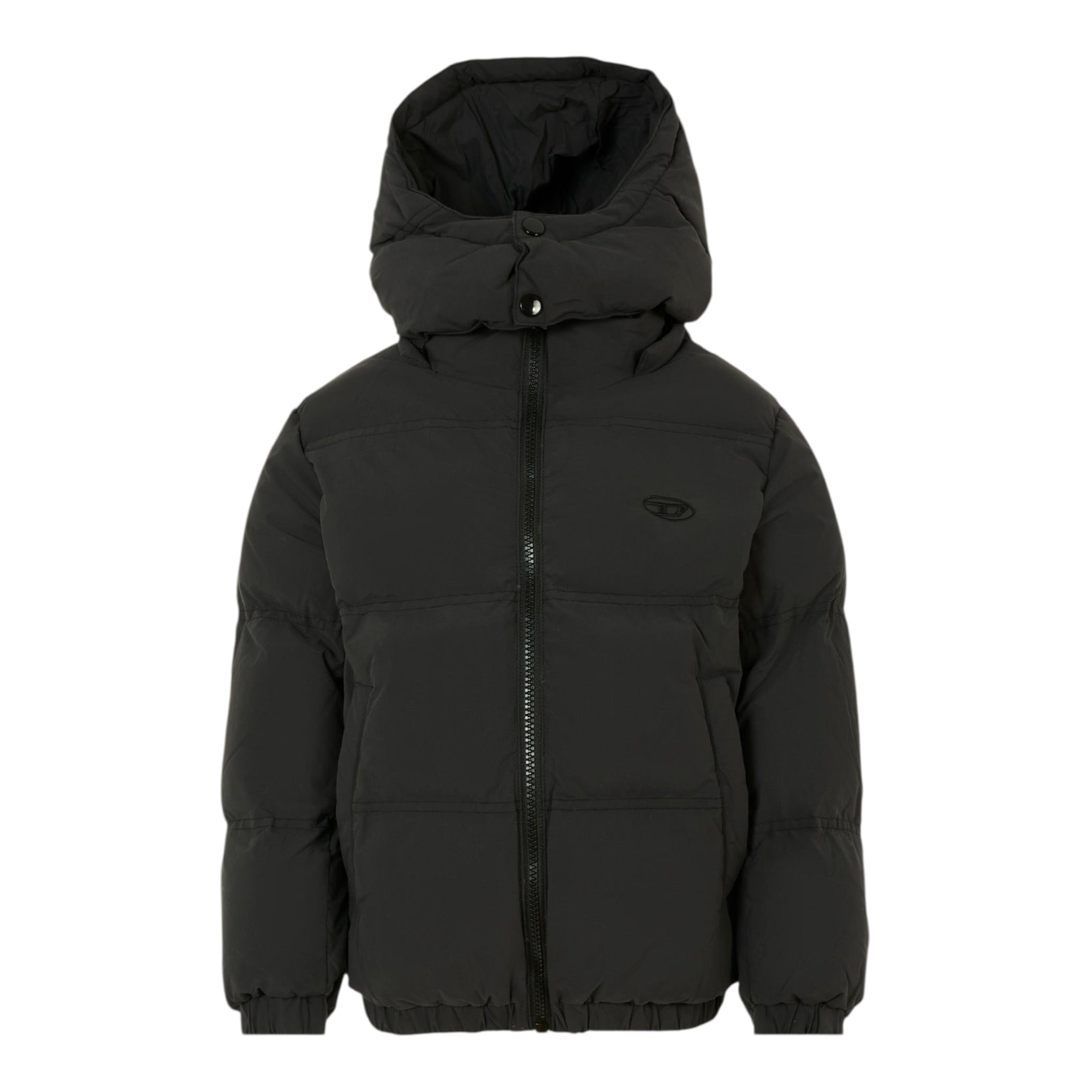 Diesel Giubbino tinta unita con Zip E Logo Nero per Bambina J02422KXBQ0 NERO DIESEL 