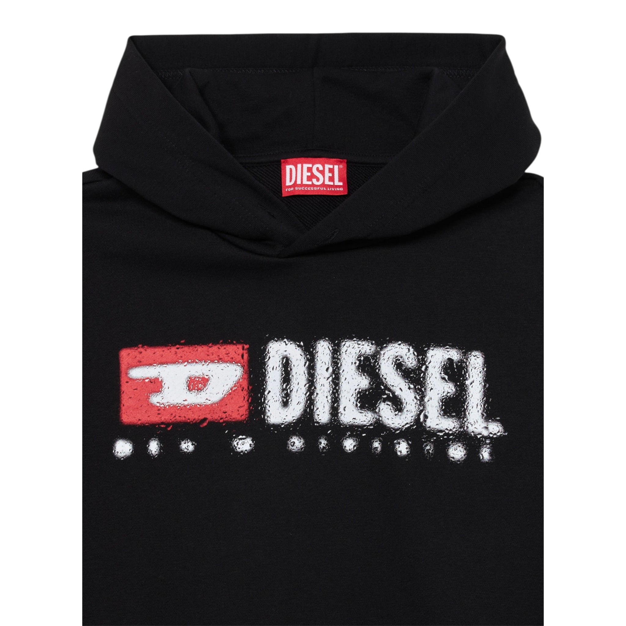 Diesel Felpa tinta unita con Logo Nero per Bambino J02485 NERO DIESEL 