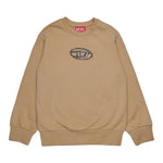 Diesel Felpa tinta unita con Logo Beige per Bambino J02486X BEIGE DIESEL 