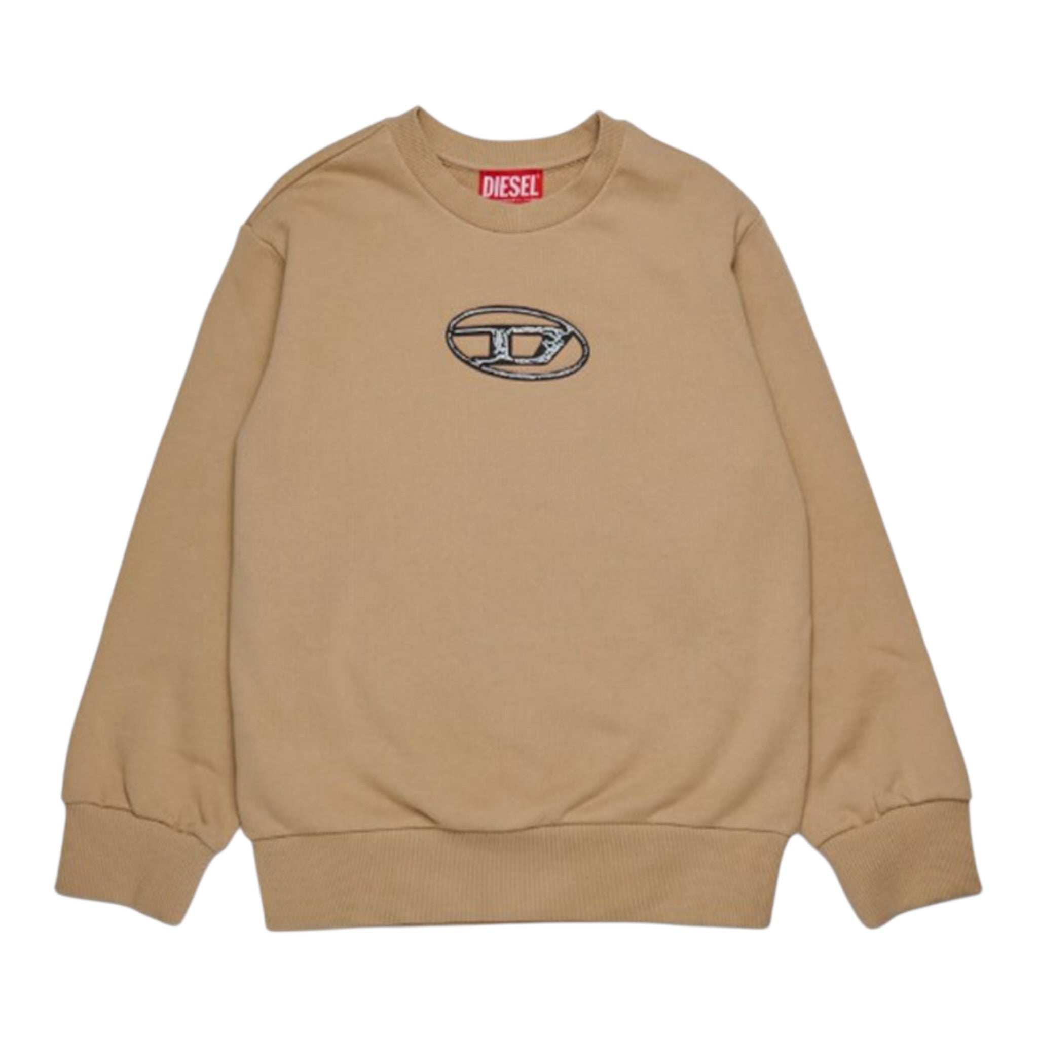 Diesel Felpa tinta unita con Logo Beige per Bambino J02486X BEIGE DIESEL 