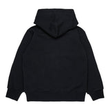Diesel Felpa tinta unita con Cappuccio E Stampa Nero per Bambino J02487 NERO DIESEL 