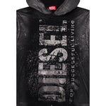 Diesel Felpa tinta unita con Cappuccio Nero per Bambino J02492X NERO DIESEL 