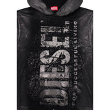 Diesel Felpa tinta unita con Cappuccio Nero per Bambino J02492X NERO DIESEL 
