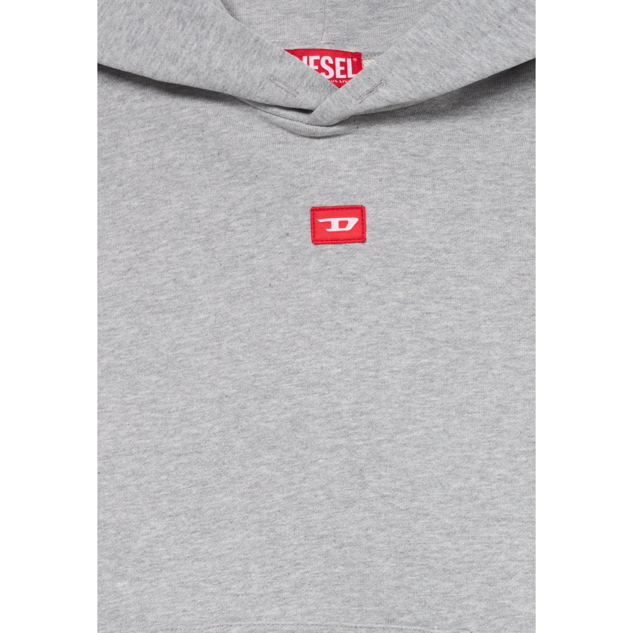 Diesel Felpa Chiusa tinta unita con Cappuccio Grigio per Bambino J02502 GRIGIO DIESEL 