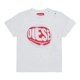 Diesel T-Shirt tinta unita con Stampa Bianco per Neonato K00704 BIANCO DIESEL 