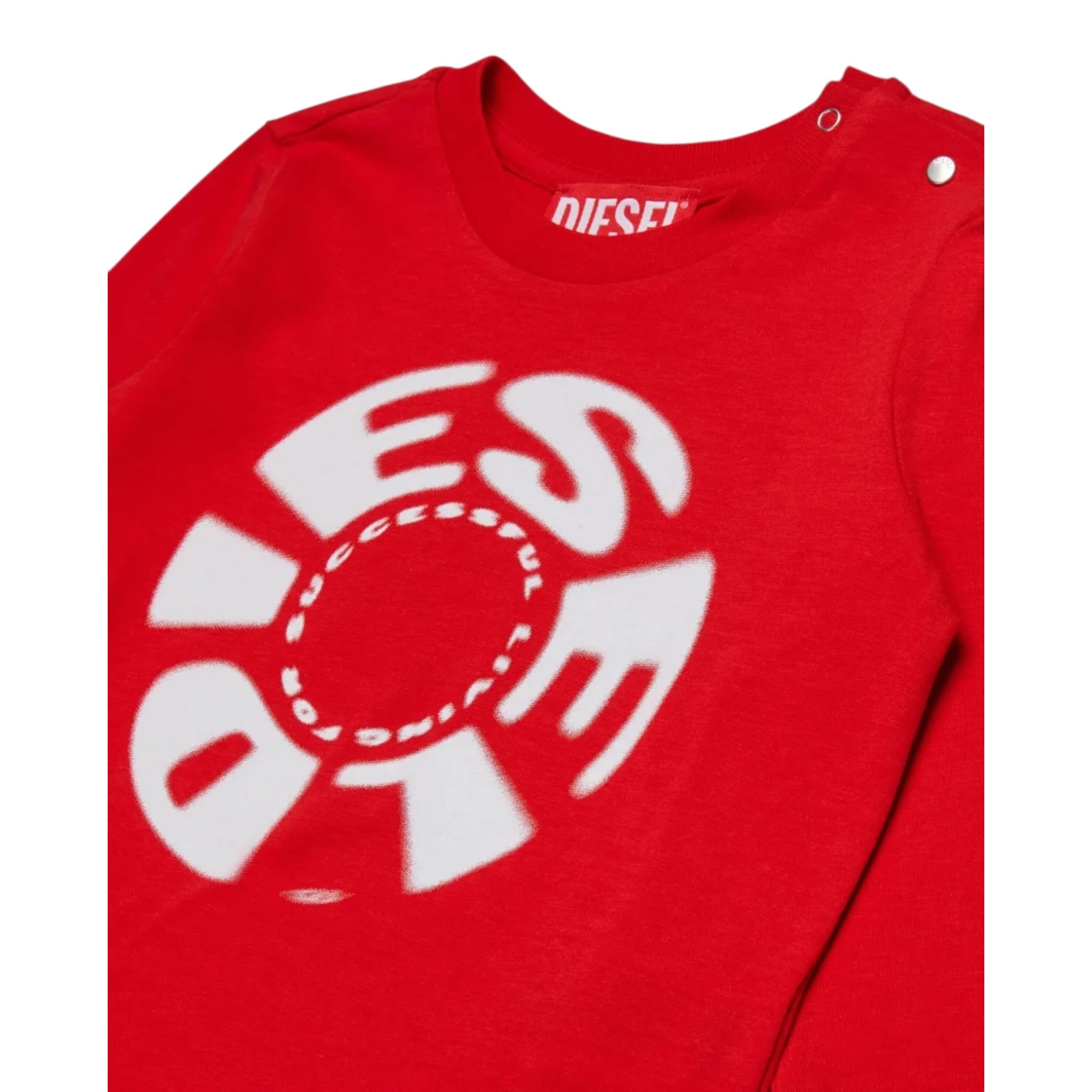 Diesel Shirt tinta unita Girocollo con Stampa Rosso per Neonato K00710 ROSSO DIESEL 
