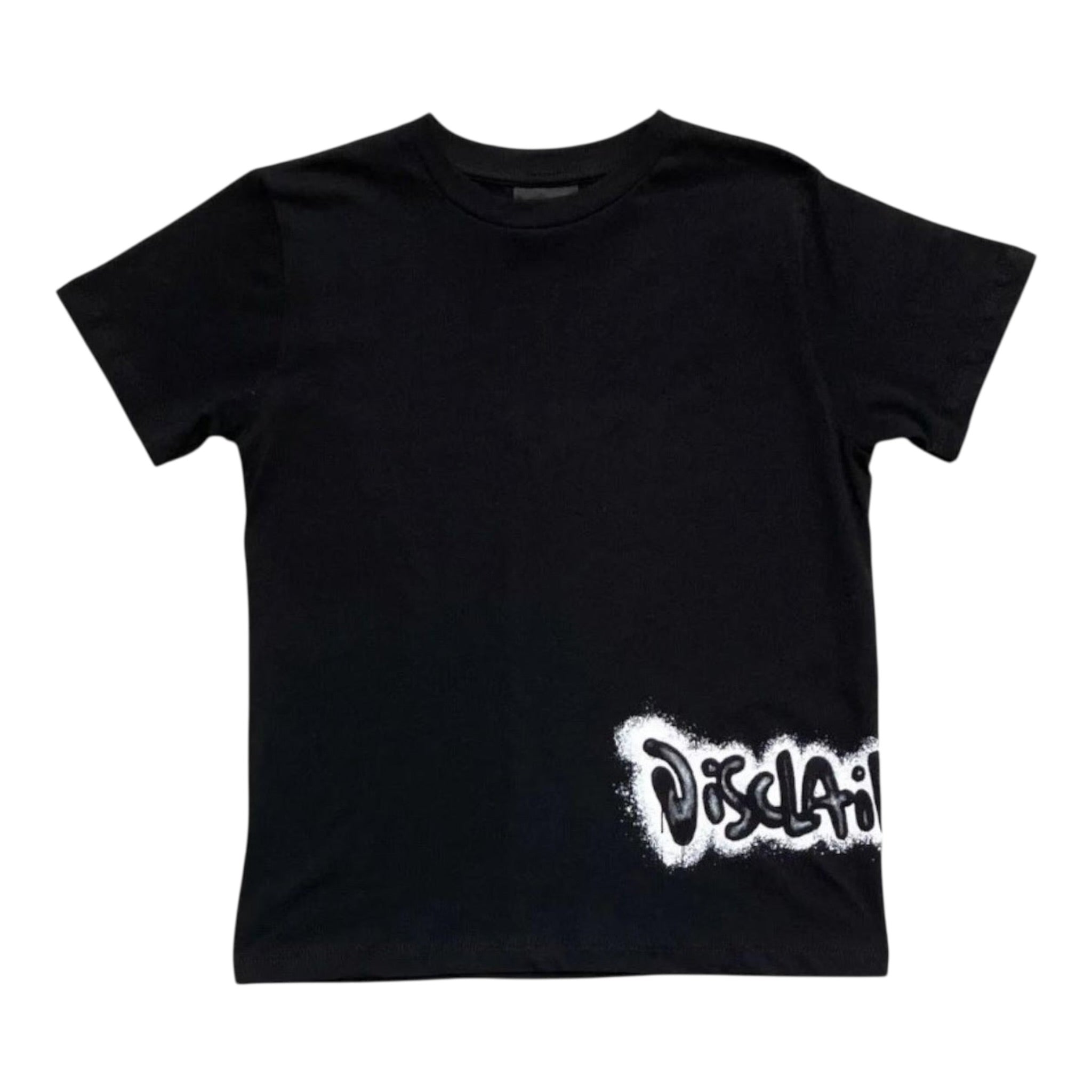 Disclaimer T-Shirt Girocollo tinta unita con Stampe Nero per Bambino 25IDK58615 NERO DISCLAIMER 
