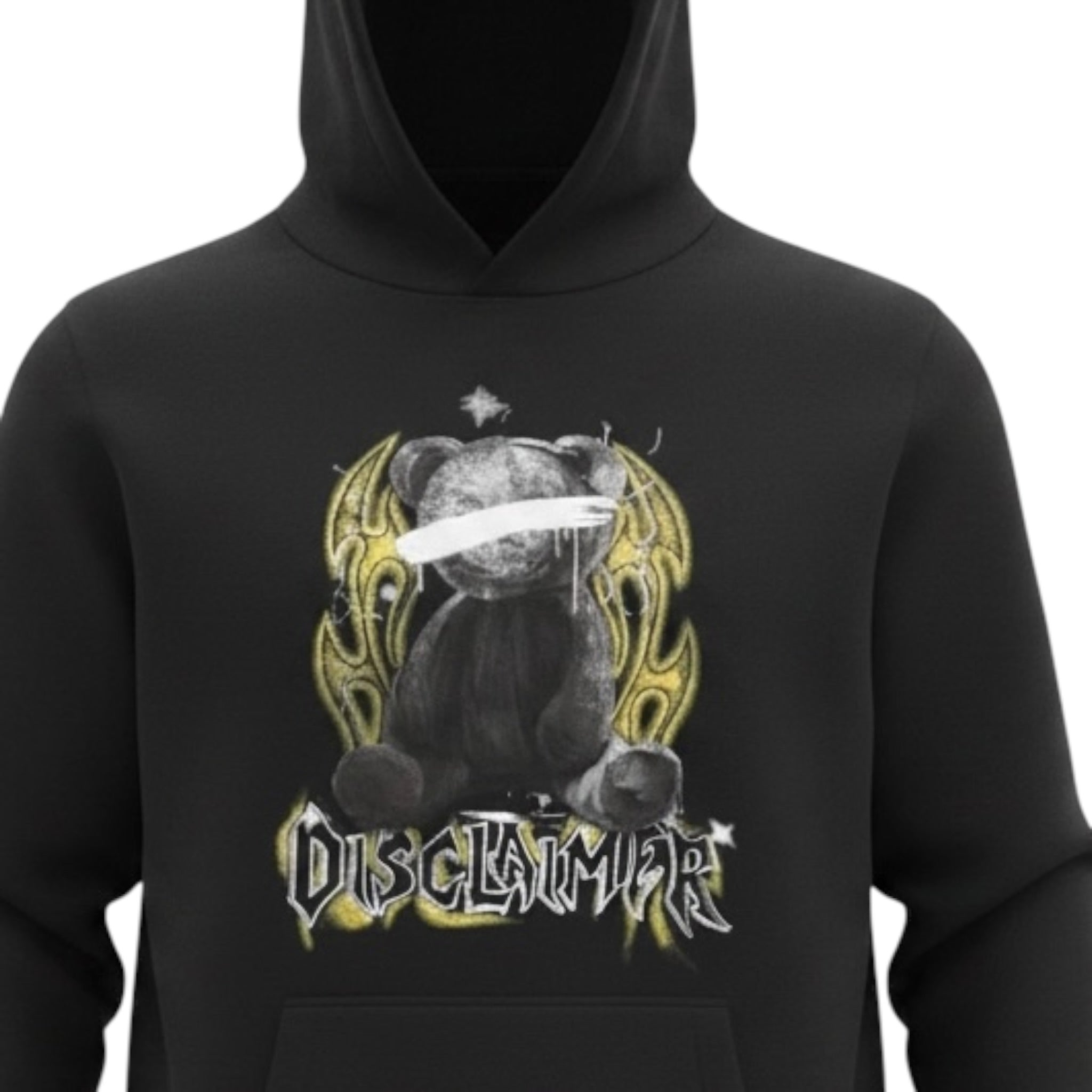 Disclaimer Felpa tinta unita con Stampa E Cappuccio Nero per Bambino 25IDK58676X NERO DISCLAIMER 