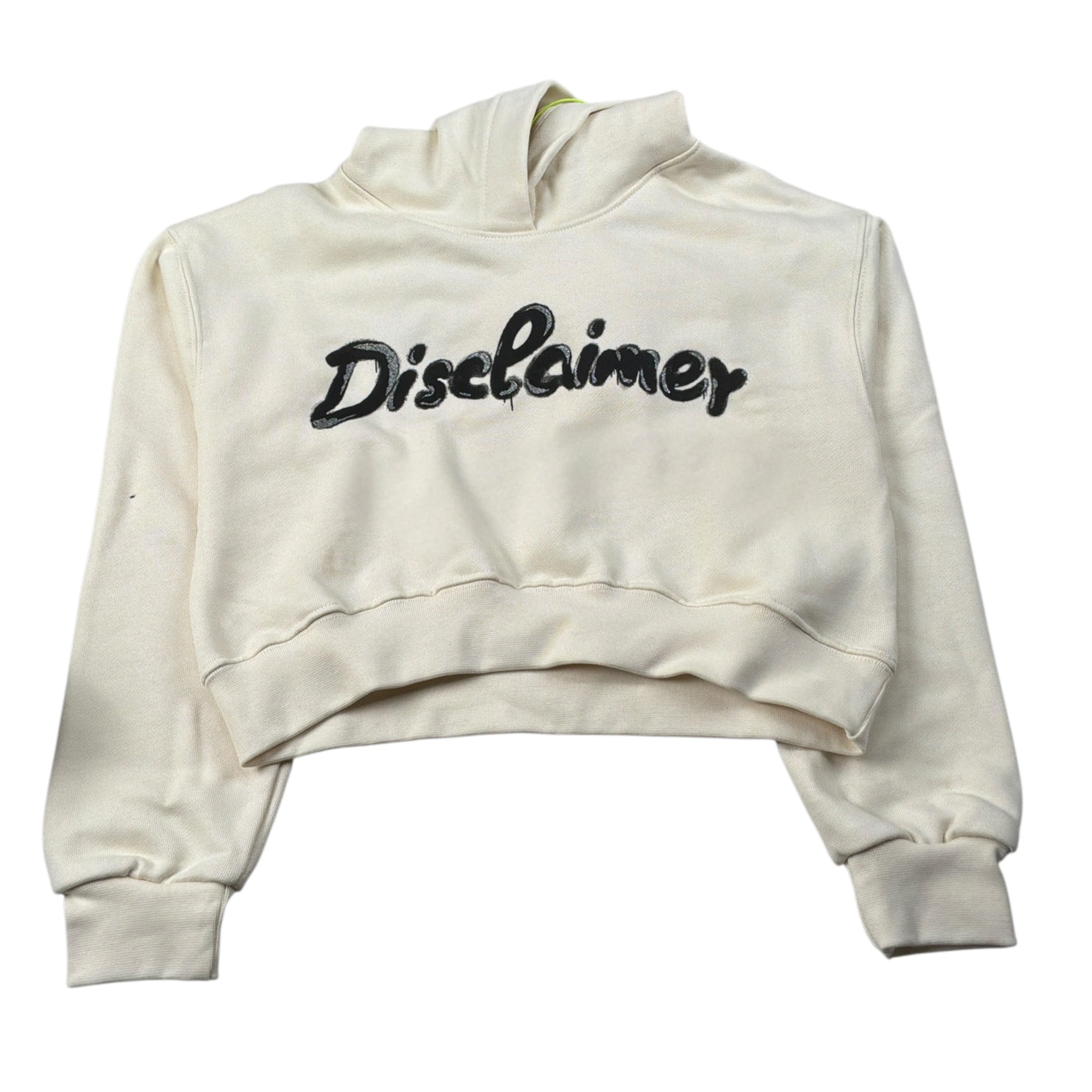 Disclaimer Felpa tinta unita con Cappuccio E Stampa Crema per Bambina 25IDK58706X CREMA DISCLAIMER 