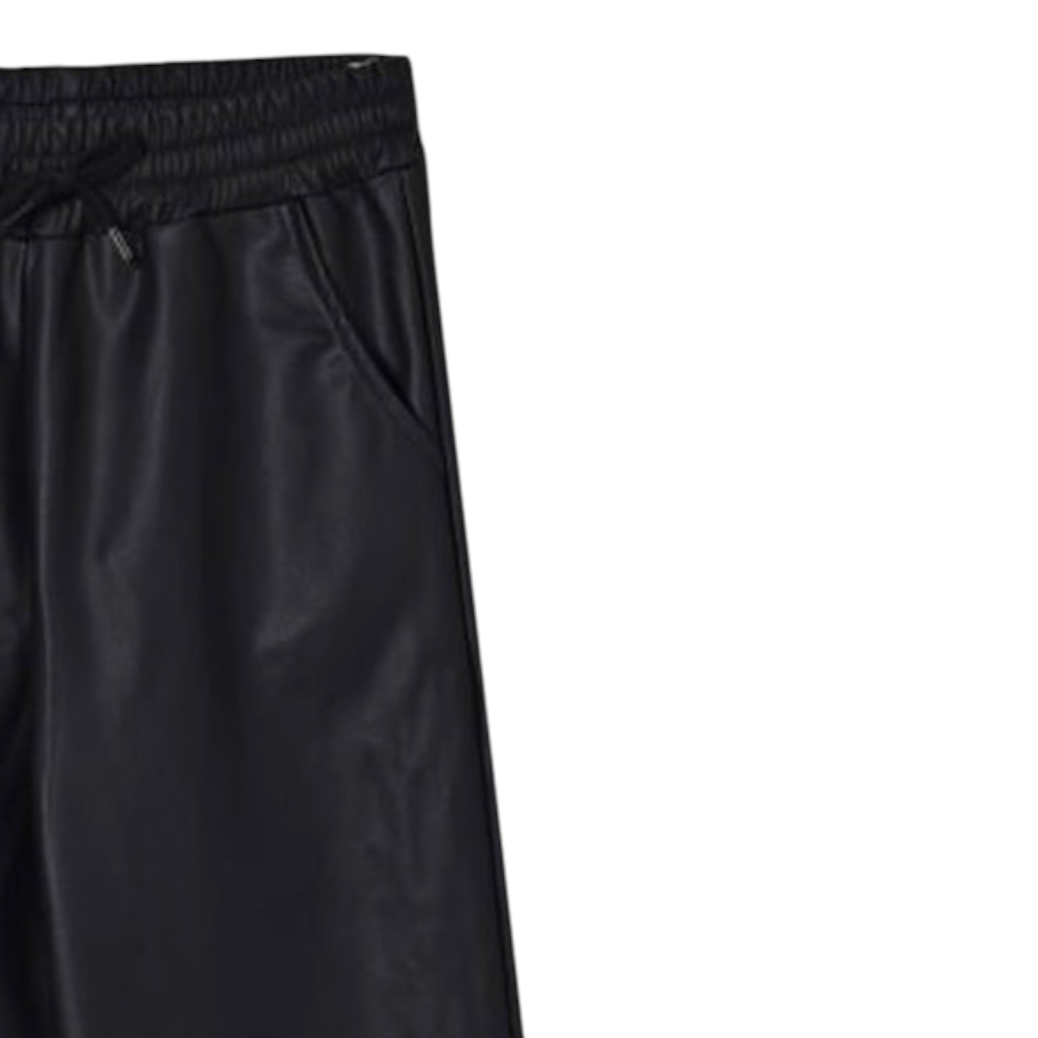Disclaimer Pantalone tinta unita In Ecopelle Nero per Bambino 25IDK58767 NERO DISCLAIMER 