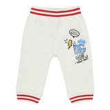 Dolce & Gabbana Pantalone Modello Tuta tinta unita con Logo Bianco per Neonato L1JPJM BIANCO DOLCE & GABBANA 