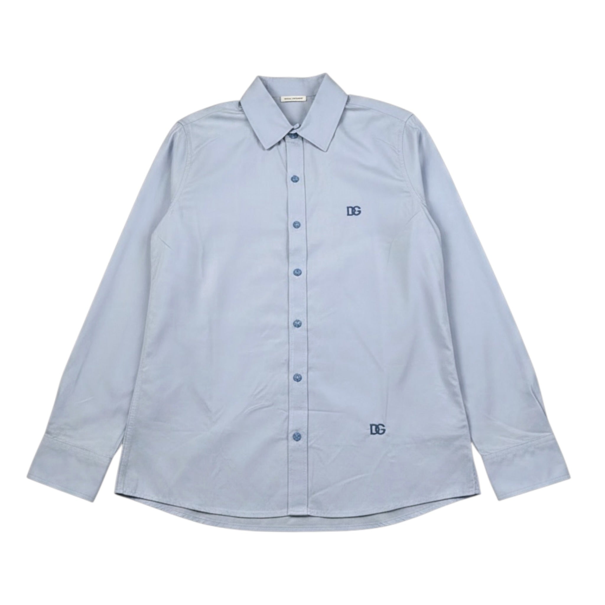 Dolce & Gabbana Camicia Manica Lunga tinta unita Azzurro per Bambino L43S48 AZZURRO DOLCE & GABBANA 