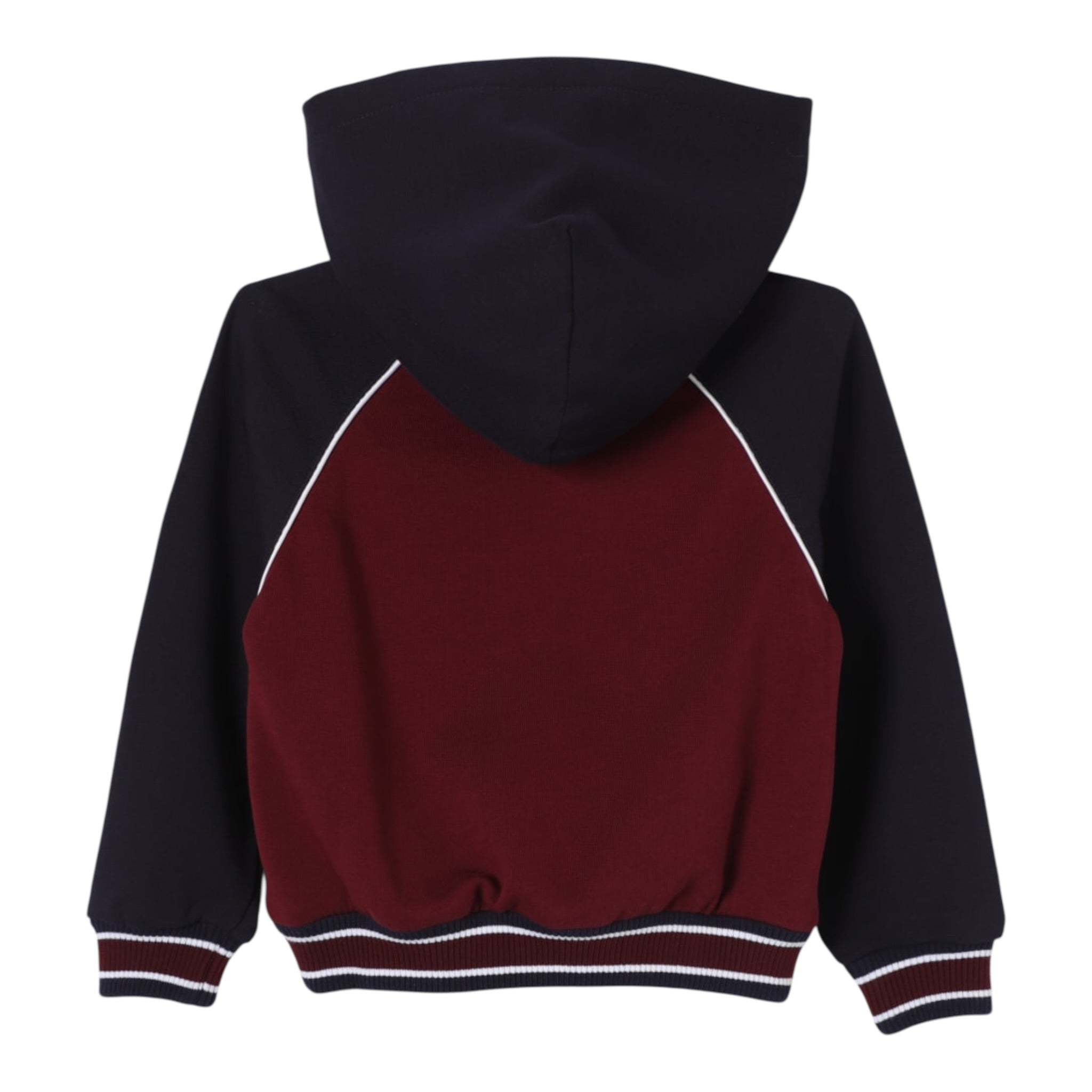 Dolce & Gabbana Felpa Chiusa con Cappuccio Bicolore Bordeaux/Blu per Bambino L4JWJW BORDEAUX/BLU DOLCE & GABBANA 