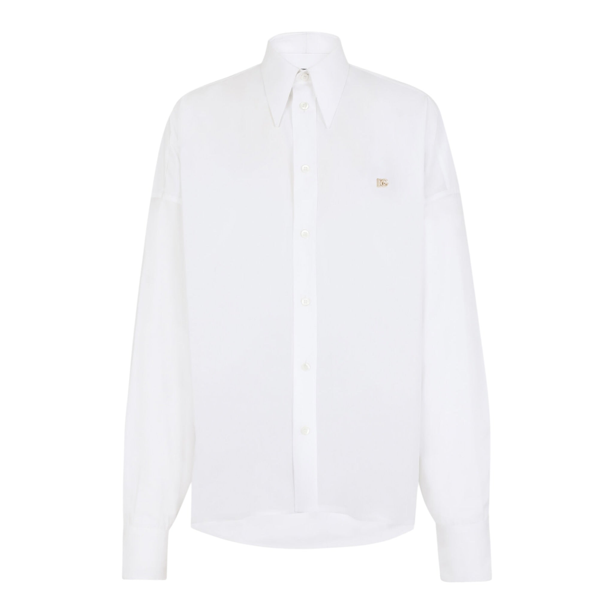 Dolce & Gabbana Camicia Manica Lunga tinta unita con Logo Bianco per Bambina L55S98 BIANCO DOLCE & GABBANA 