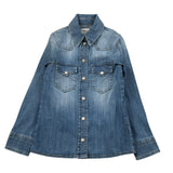 Dondup Camicia In Denim tinta unita Azzurro per Bambino DFCA051 AZZURRO DONDUP 