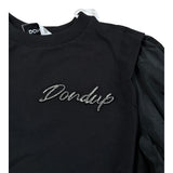 Dondup Felpa Chiusa Girocollo tinta unita con Logo Nero per Bambina DFFE022 NERO DONDUP 