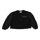 Dondup Felpa Chiusa Girocollo tinta unita con Logo Nero per Bambina DFFE022 NERO DONDUP 