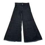 Dondup Jeans tinta unita Modello Palazzo Nero per Bambina DFPA157 NERO DONDUP 