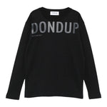 Dondup Shirt tinta unita Girocollo con Stampa Nero per Bambino DMTS044 NERO DONDUP 