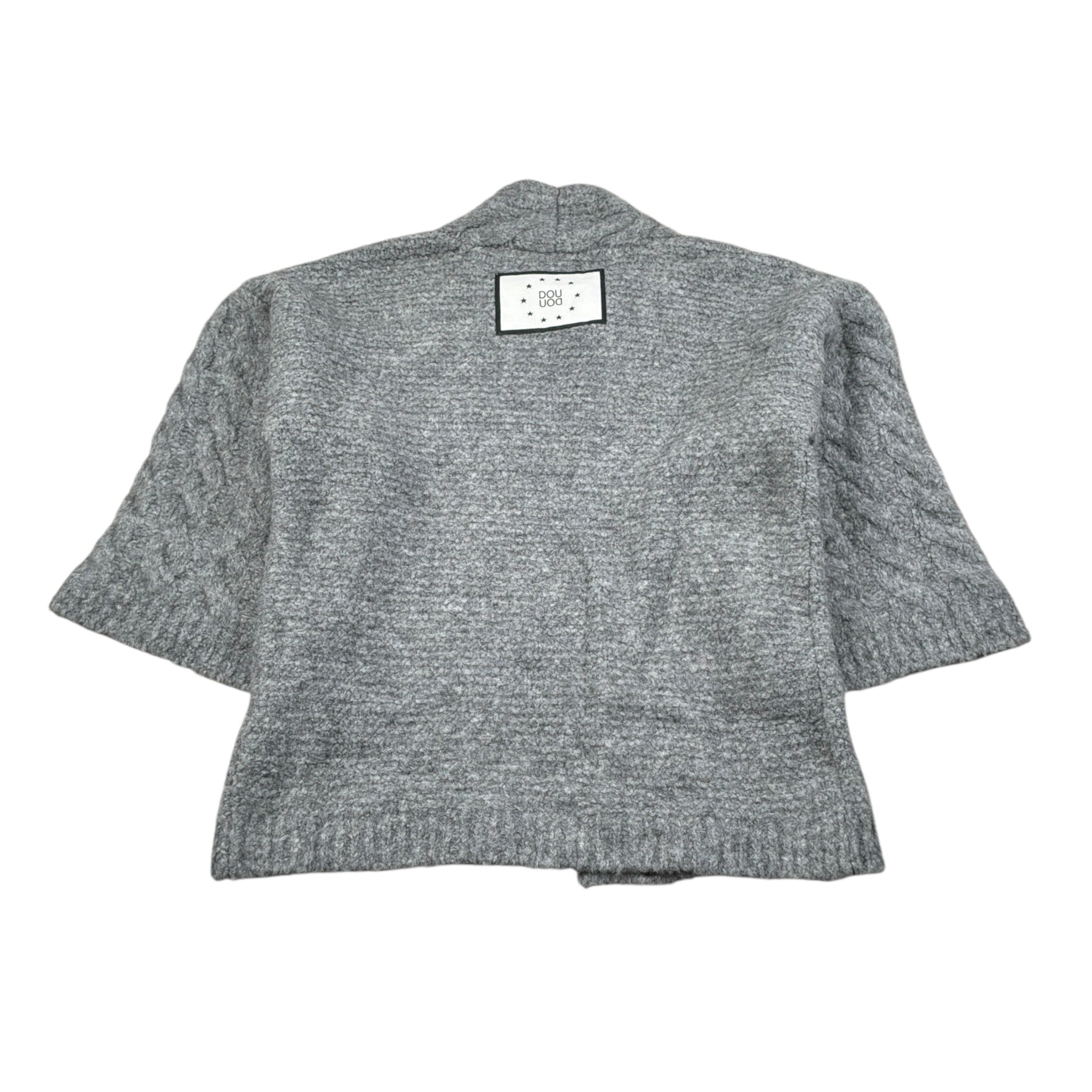 Dou Dou Cardigan tinta unita con Logo Grigio per Bambina DV9A40 GRIGIO DOU DOU 