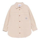 Dou Dou Camicia tinta unita con Taschini Beige per Bambina DW2P77 BEIGE DOU DOU 