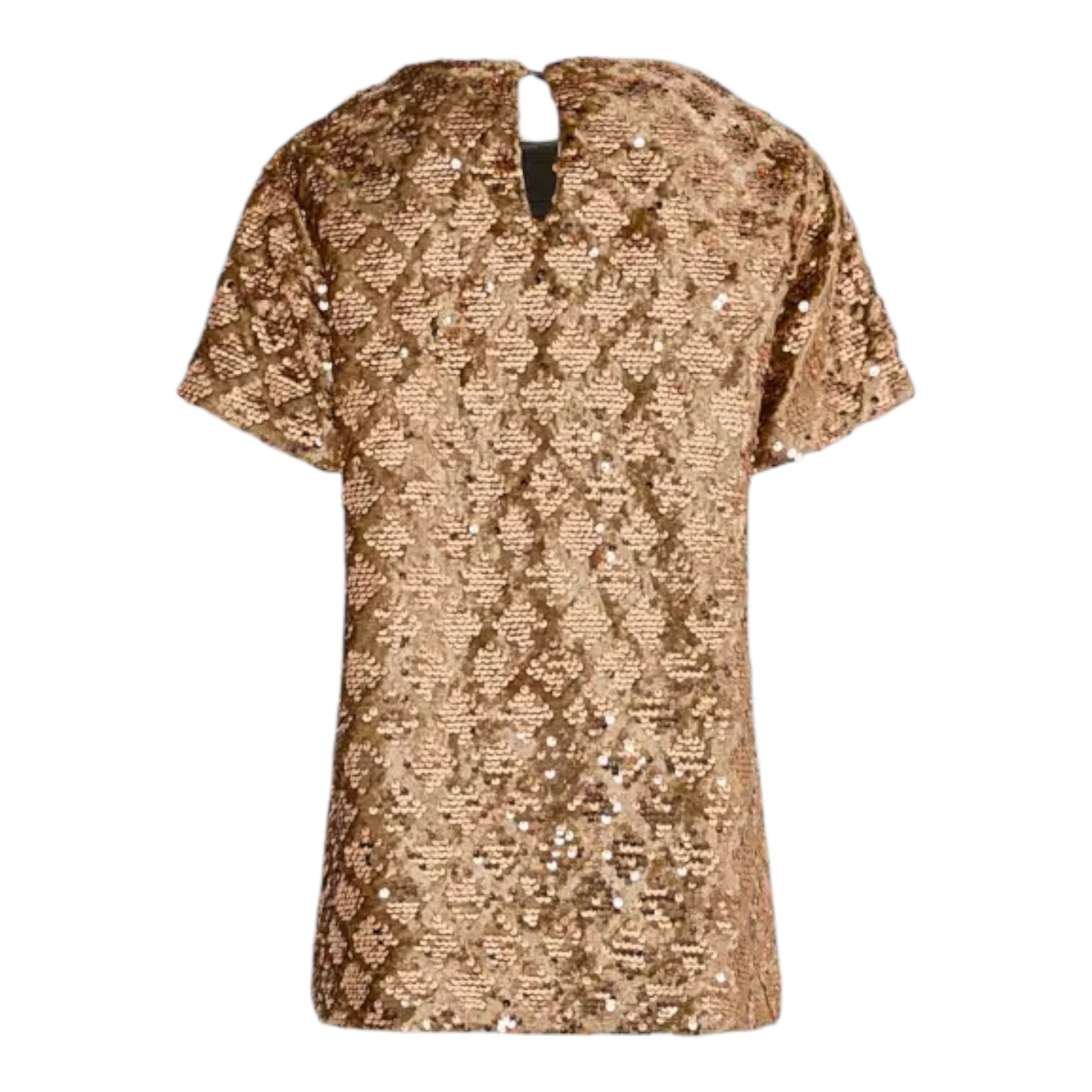 Dou Dou Abito Mezza Manica con Paillettes Oro per Bambina DX1A91 ORO DOU DOU 