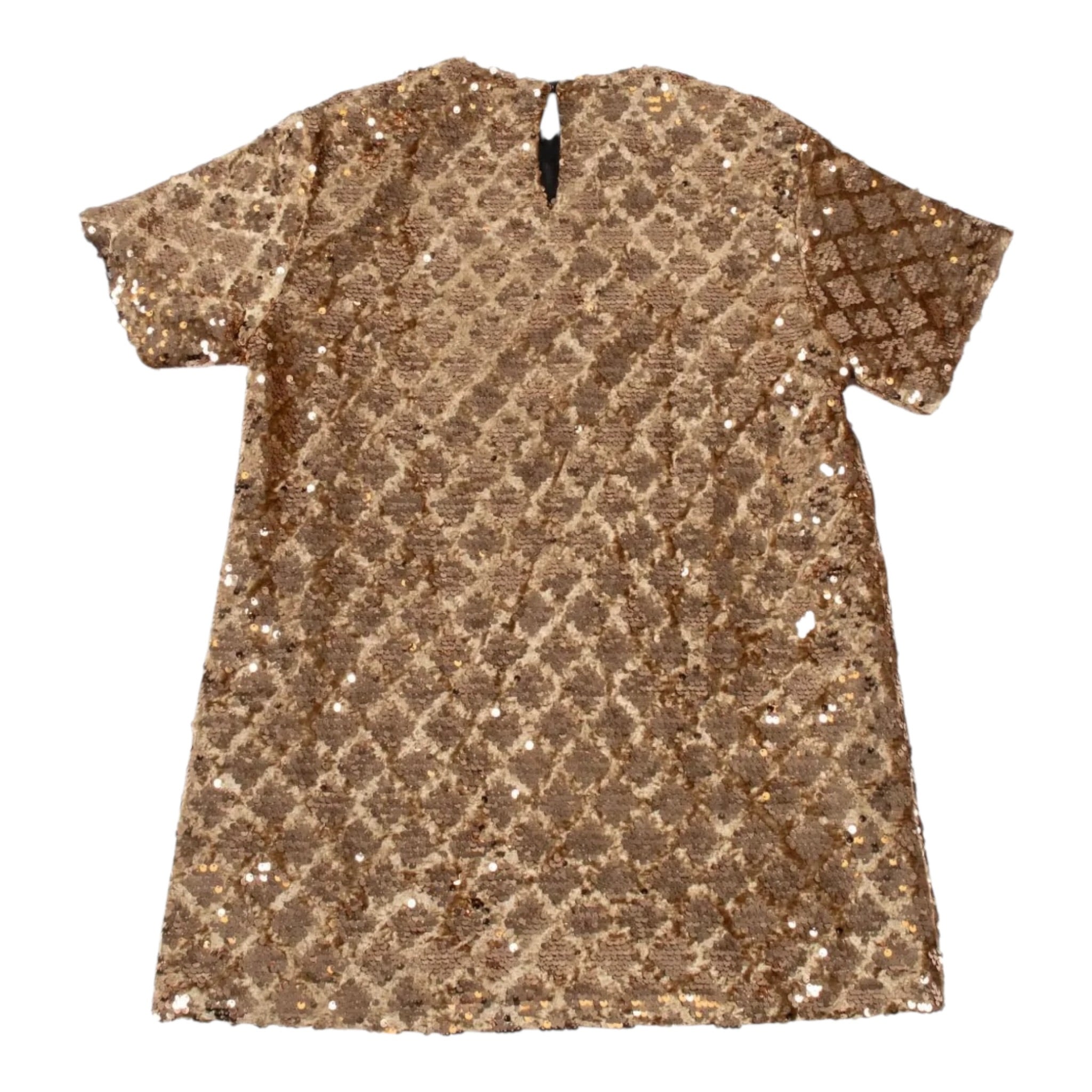 Dou Dou Abito Mezza Manica con Paillettes Bronzo per Bambina DX1A91U0239X BRONZO DOU DOU 