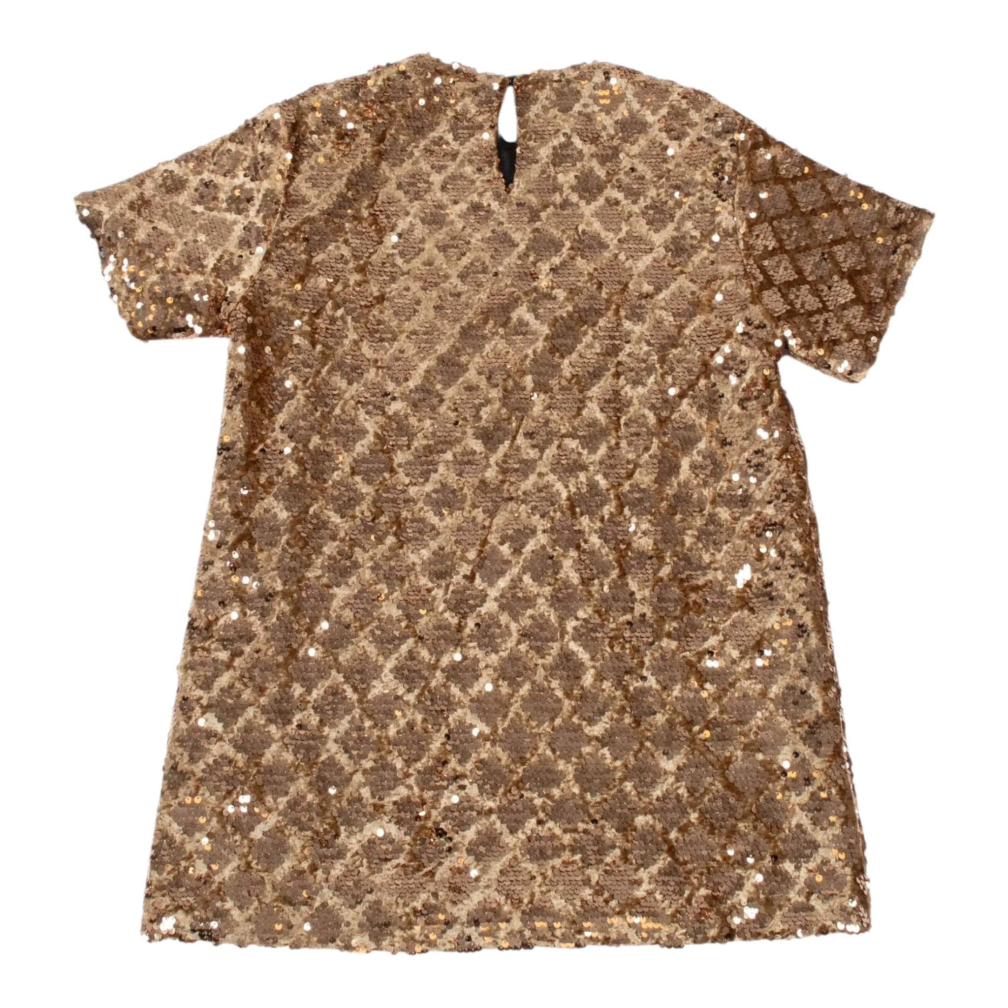 Dou Dou Abito Mezza Manica con Paillettes Bronzo per Bambina DX1A91XX BRONZO DOU DOU 