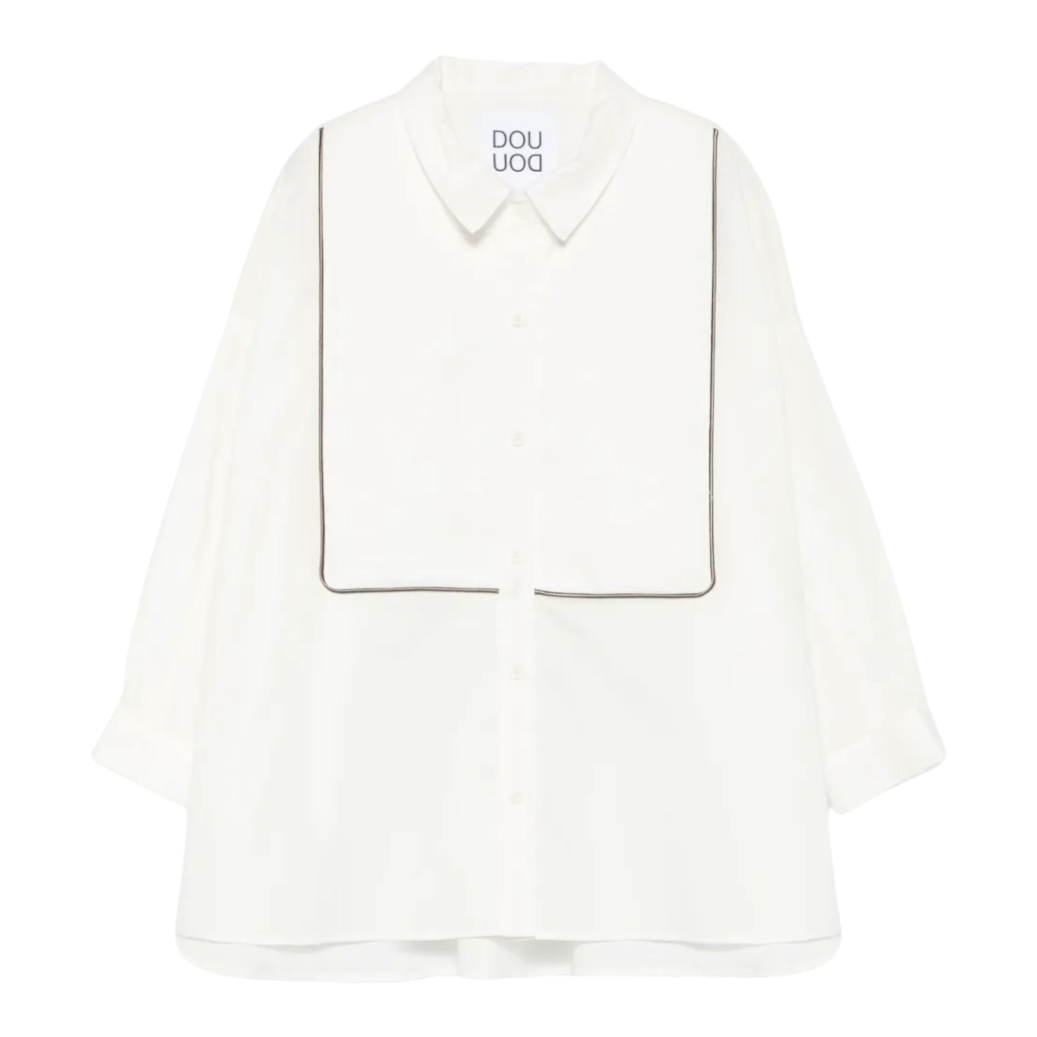 Dou Dou abito tinta unita con Righino In Contrasto Bianco per Bambina DX5A10X BIANCO DOU DOU 
