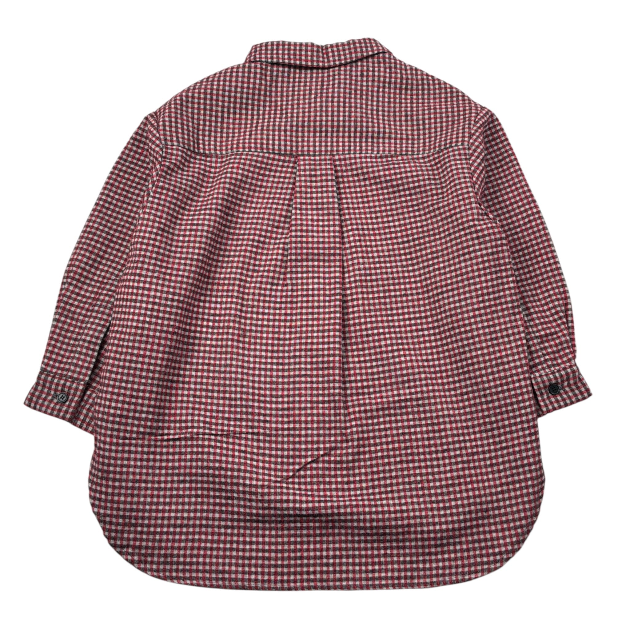 Dou Dou Camicia tinta unita con Fantasia A Quadri Bordeaux per Bambina DX5P20I0297 BORDEAUX DOU DOU 