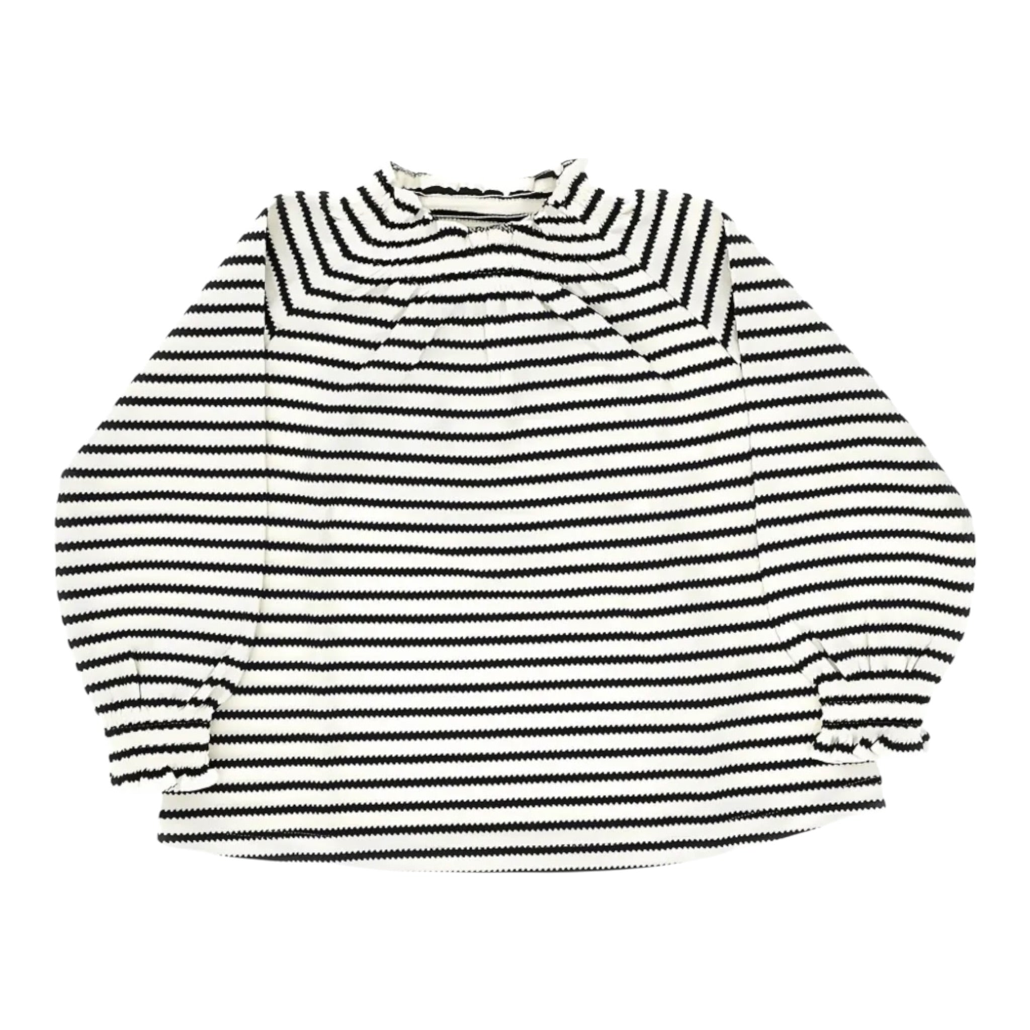 Dou Dou Maglia Bicolore con Fantasia A Righe Bianco/Nero per Bambina DX8A00 BIANCO/NERO DOU DOU 